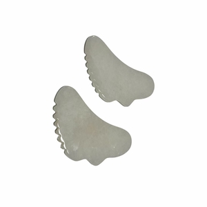 Vente directe usine : Masseur facial Guasha en pierre de jade blanc 100 % naturel pour le soin de la peau du visage - Product Image 5