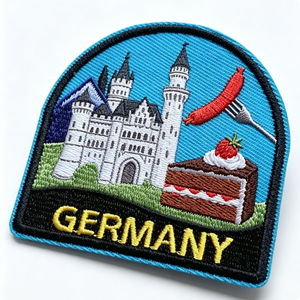 Germany Castle Sausage Cake Embroidered Patch Iron-On Fabric Applique Gift - Product Image 4