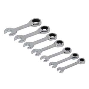 Silverline Stubby <b>Ratchet</b> <b>Spanner</b> <b>Set</b> 7pce 8 - 19mm - Product Image 2