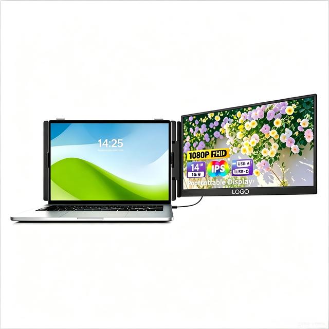 LCD Extender Manufacturer S8 FHD 1080P Ultra-Thin Dual Gaming LCD Monitors 14 Inch IPS Panel Compatible with PC/Computer/PS5