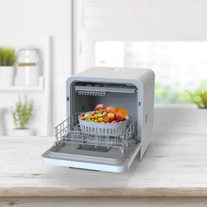 Akıllı ev bulaşık makinesi taşınabilir tezgah kompakt mini bulaşık makinesi 4.6L 4 takım bulaşık makineleri