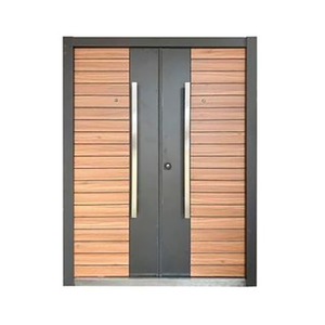 Porte d'entrée moderne en métal, porte de sécurité extérieure à commande manuelle, design complet, style moderne, numéro de pièce SFA 057 - Product Image 3