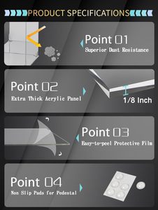 Rõ ràng Acrylic hiển thị trường hợp nhân đôi trở lại cơ sở bảo vệ chống bụi bàn đặt Showcase cho sưu tầm mô hình đồ chơi - Product Image 4