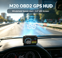 WiiYii Factory Direct M20 OBD2 GPS HUD 3.5" Écran LED Alerte de vitesse Affichage tête haute sur pare-brise de voiture Compteur de vitesse universel