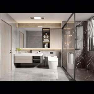 Meubles de salle de bain en bois haut de gamme sur mesure au prix d'usine, vasque moderne plate avec lavabo - Product Image 2