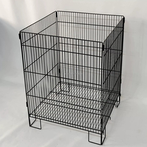 RH-DC2424-B 600*600*800mm Soporte de exhibición de alambre blanco con cesta, Jaula de promoción desmontable, Jaula de alambre cuadrada con cesta - Product Image 3