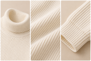 Maglioni a Collo Alto Personalizzati per <span class=keywords><strong>Uomo</strong></span>, Pullover Classico a Collo Tondo a Maniche Lunghe, Maglione in <span class=keywords><strong>Lana</strong></span> Merino a Collo Alto - Product Image 3