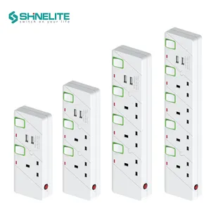 New Trend Charger Extension Power Socket 12 Way Outlet UK Plug USB Power Strip surge protector with USB