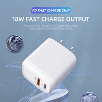 Chargeur rapide double USB-C PD3.0 20W avec protection OTP/OVP pour ordinateur portable et charge multi-appareils