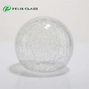 Abat-jour en verre opale brillant craquelé de taille moyenne avec LED dimmable pour lustre et suspension, protection oculaire - Product Image 4