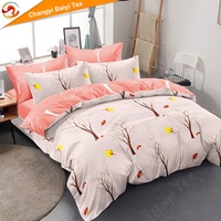 Parure de Lit Trois Places Housse de Couette Drap Housse en Coton Drap Plat 2 Draps 2 Taies d'Oreiller