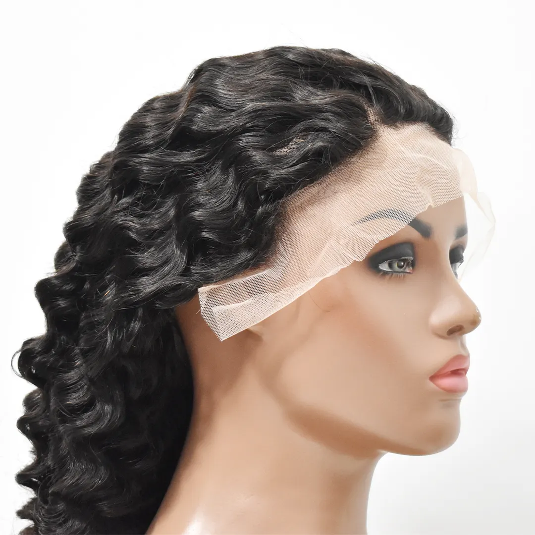 Harga pabrik rambut manusia 13x4 gelombang dalam renda wig frontal nyaman dipakai dengan wig manusia tahan lama