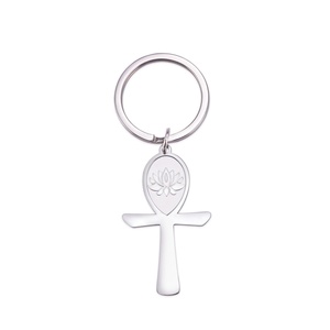 Égypte <span class=keywords><strong>Ankh</strong></span> Croix Lotus Pendentif Porte-clés pour Hommes Femmes Acier Inoxydable Porte-clés Amulette Bijoux Cadeaux - Product Image 6