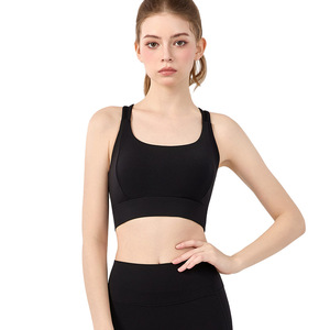 Sujetador deportivo de alta intensidad transpirable y ajustable para <span class=keywords><strong>mujer</strong></span>, con tirantes de elastano/nailon, top de yoga y <span class=keywords><strong>fitness</strong></span>, de <span class=keywords><strong>outlet</strong></span> de fábrica. - Product Image 5