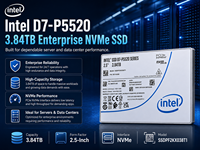 Untuk SSD Pusat Data Intel/Solidigm 3.84TB D7-P5520, 1 DWPD Garansi 5 Tahun, untuk Cloud, Database, Penyimpanan Cache Virtualisasi