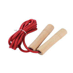 Corde à sauter en bois, corde en coton, poignée en bois de hêtre, équipement de fitness unisexe, entraînement en plein air, durable - Product Image 2