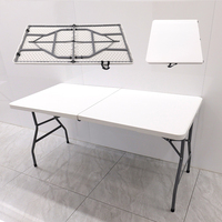 Nouveauté, livraison rapide, table de salle à manger pliante en plastique moderne, légère, durable, facile à plier, 6 pieds