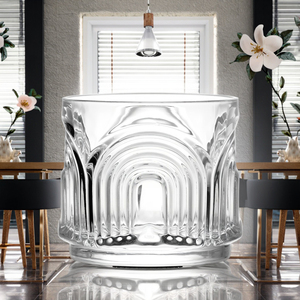<span class=keywords><strong>Verre</strong></span> à <span class=keywords><strong>whisky</strong></span> en <span class=keywords><strong>cristal</strong></span> de qualité supérieure avec motif <span class=keywords><strong>d</strong></span>'arc unique. Base épaisse pour une adhérence stable. Parfait pour Bourbon, Scotch, Cocktails. - Product Image 2