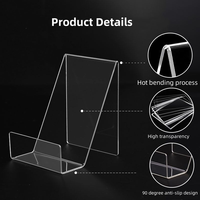 Étagères à chaussures en acrylique transparent poli anti-UV 99% portables AW, présentoir à chaussures noir transparent, 25 x 10 cm 4 mm