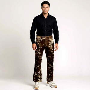 Pantalones de Cuero Genuino de Primera Calidad para Hombre, Pantalones con Estampado Animal Personalizados, Ropa de Moda Vaquera Occidental con Estilo - Product Image 1