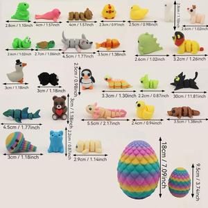 Jouets animaux 3D imprimés en couleur, modèles d'animaux simulés, ensemble d'œufs <span class=keywords><strong>Garon</strong></span>, ornements, succès transfrontalier, vente en gros 14+ - Product Image 4
