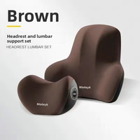 Coussin de soutien lombaire et appui-tête de voiture en mousse à mémoire de forme, massant et ventilé, style sport, protection taille, cou et épaules, ajustement universel pour van