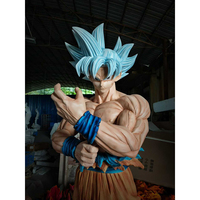 Statue Goku Ultra Instinct sur mesure grandeur nature 1:1 avec base LED énergétique, figurine anime de collection décorative
