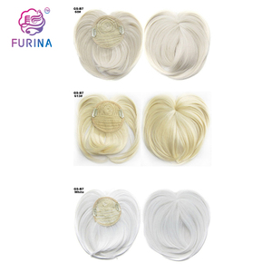 Frangia Sintetica Resistente al Calore con Clip, Extension per Capelli Biondi, Frangia per Donne - Product Image 6
