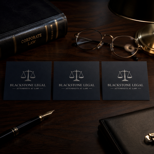 Tarjetas de Visita Personalizadas de Plata para Abogados, Tarjetas de Presentación Azul Marino con Símbolo de Balanza, Tarjetas de <span class=keywords><strong>Abogado</strong></span> Premium de Alta Calidad - Product Image 1