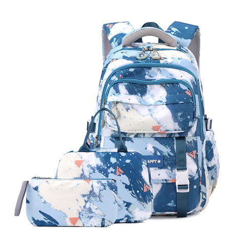 2025 Hot Selling Cute Printed Girls School Bag 3in1 Set Stylish Backpack Lunch Bag Set Sac a Dos Scolaire Children Kid Bookbag