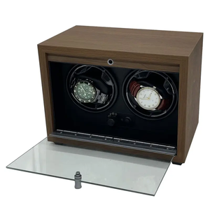 กล่องเก็บนาฬิกาแบบไขลาน2อันทำจากไม้วอลนัทสีดำแบบโบราณมีไฟ LED - Product Image 4