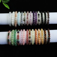 Bracelet en cristal naturel Aiyu en gros - Améthyste, Citrine, Phosphatine verte, perles rondes, bracelet simple S2040712