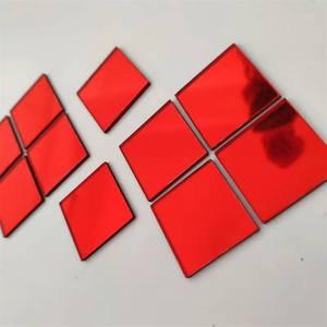 Plaque de miroir acrylique rouge de 1,3 mm d'épaisseur, carreaux de miroir acrylique carrés pour l'artisanat DIY et la décoration intérieure - Product Image 3