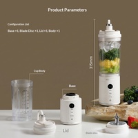 Draagbare oplaadbare roestvrijstalen 5-blads sapcentrifuge met ijscrushfunctie, 18000 RPM, voor huishoudelijk fruit