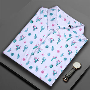 Logo personnalisé de luxe de haute qualité 88% polyester 12% spandex vêtements de golf partout impression t-shirt polo pour hommes - Product Image 4