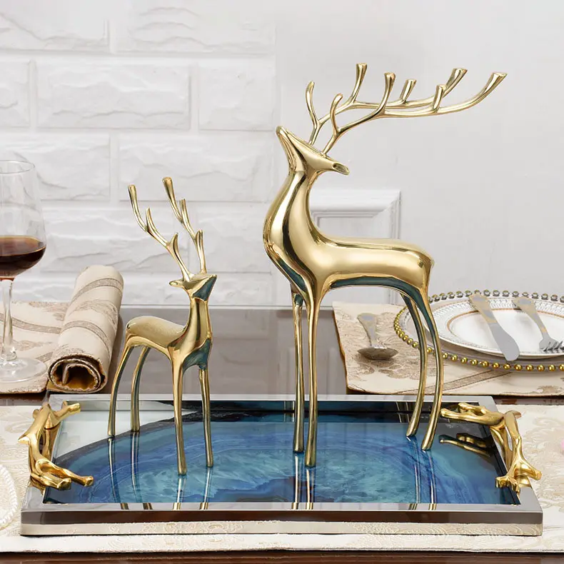 Pure copper ornaments deer gifts living room home decoration factory direct wine cabinet light luxury creative new gi