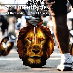 Unisex Cool Art Pattern 3D Animal King Print felpa con cappuccio <span class=keywords><strong>leone</strong></span> XS-XXL all'ingrosso <span class=keywords><strong>felpe</strong></span> divertenti per gli uomini delle donne per l'autunno - Product Image 2