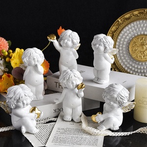 Artículos de decoración del hogar adornos artesanales de resina ángeles decoración estatuas niño pequeño figuras de ángeles