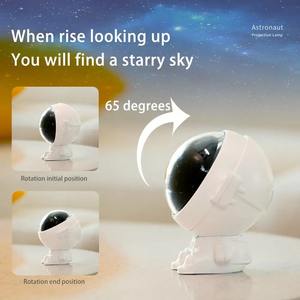 Proyector de Estrellas LED de Astronauta, Lámpara Nocturna con Rotación de 360 Grados, Carga USB, Música, Regalo para Niños y Bebés, Decoración para Dormitorio y Hogar - Product Image 2