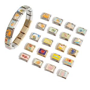 Stainless Steel Modular Bracelet With Cartoon Charms Unisex DIY Jewelry Gift Set - Product Image 1