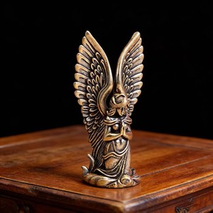1 pièce Décoration d'intérieur Ornement en laiton Déesse Ange Gardien Petite Statue Personnages Miniatures Figurines Artisanat de Bureau - Product Image 3