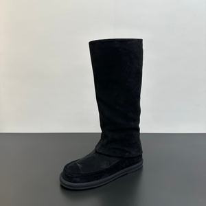 <span class=keywords><strong>Bottes</strong></span> pour femmes de haute qualité, tendance et à la mode, plates, avec protection haute de la jambe, dessus en daim, tube de botte non contraint, marque CC - Product Image 1