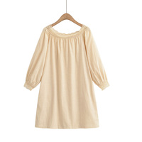 Robe Courte Femme Chic à Épaules Dénudées avec Dentelle, Manches Bouffantes, Style Bohème Ample, Idéale pour l'Été