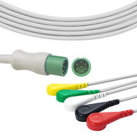 Câble ECG à 5 fils à fixation rapide pour moniteurs patient, matériau TPU, connecteur 7 broches, fils d'ECG CSM9000, OEM