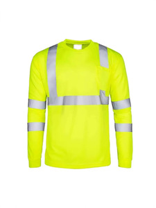 Vêtements de sécurité de chantier en coton respirant et absorbant la transpiration, à séchage rapide, conforme à la norme ANSI Classe 3, avec réflecteur LED - Product Image 2