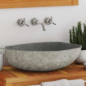 Fregadero de encimera de piedra de Río Natural ovalado moderno personalizado CF, lavabo de baño moderno para el hogar, Hotel, comedor, lavabo de encimera - Product Image 2