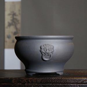 Maceta de Cerámica para Bonsái, Arcilla Morada, Diseño de Cara de Animal, Estilo Zen, Maceta China Antigua para Orquídeas - Product Image 2