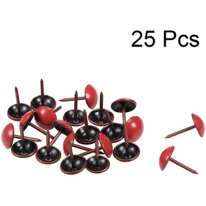 Venda quente Acessórios para Móveis 17mm Comprimento Thumb Push Pins Sofá Prego Tack 11mm Cabeça Redonda Vermelha Ferro Estofos Prego - Product Image 4