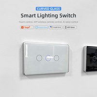 Interruttore Luce Smart WiFi Touch US 118/120 con Pannello in Vetro Tuya Smart Life, Cablaggio N+L, 1/2/3/4 Gang
