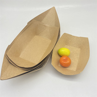Barquette jetable en papier kraft brun pour frites et snacks